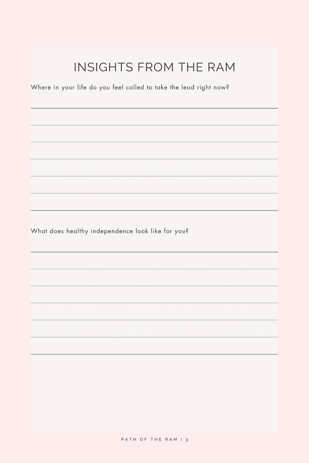Path of the Ram: An Aries Reflection Journal