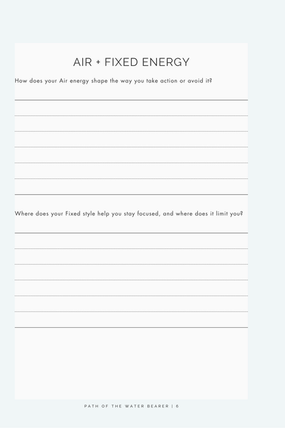 Path of the Water Bearer: An Aquarius Reflection Journal