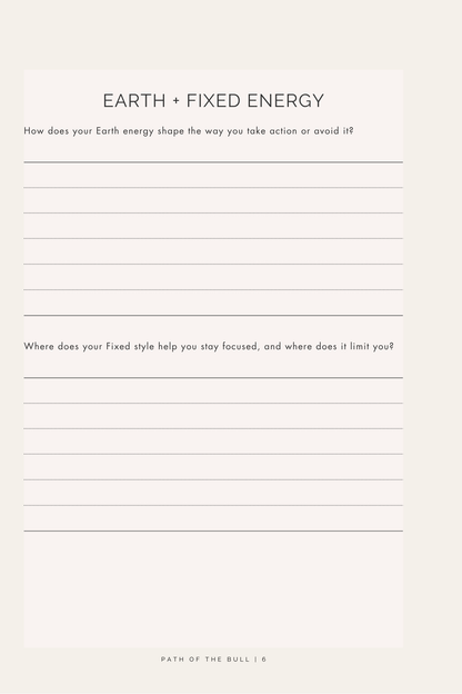 Path of the Bull: A Taurus Reflection Journal
