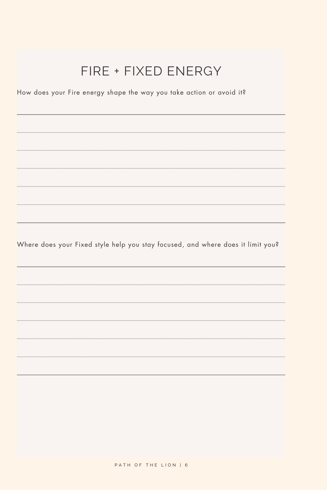 Path of the Lion: A Leo Reflection Journal
