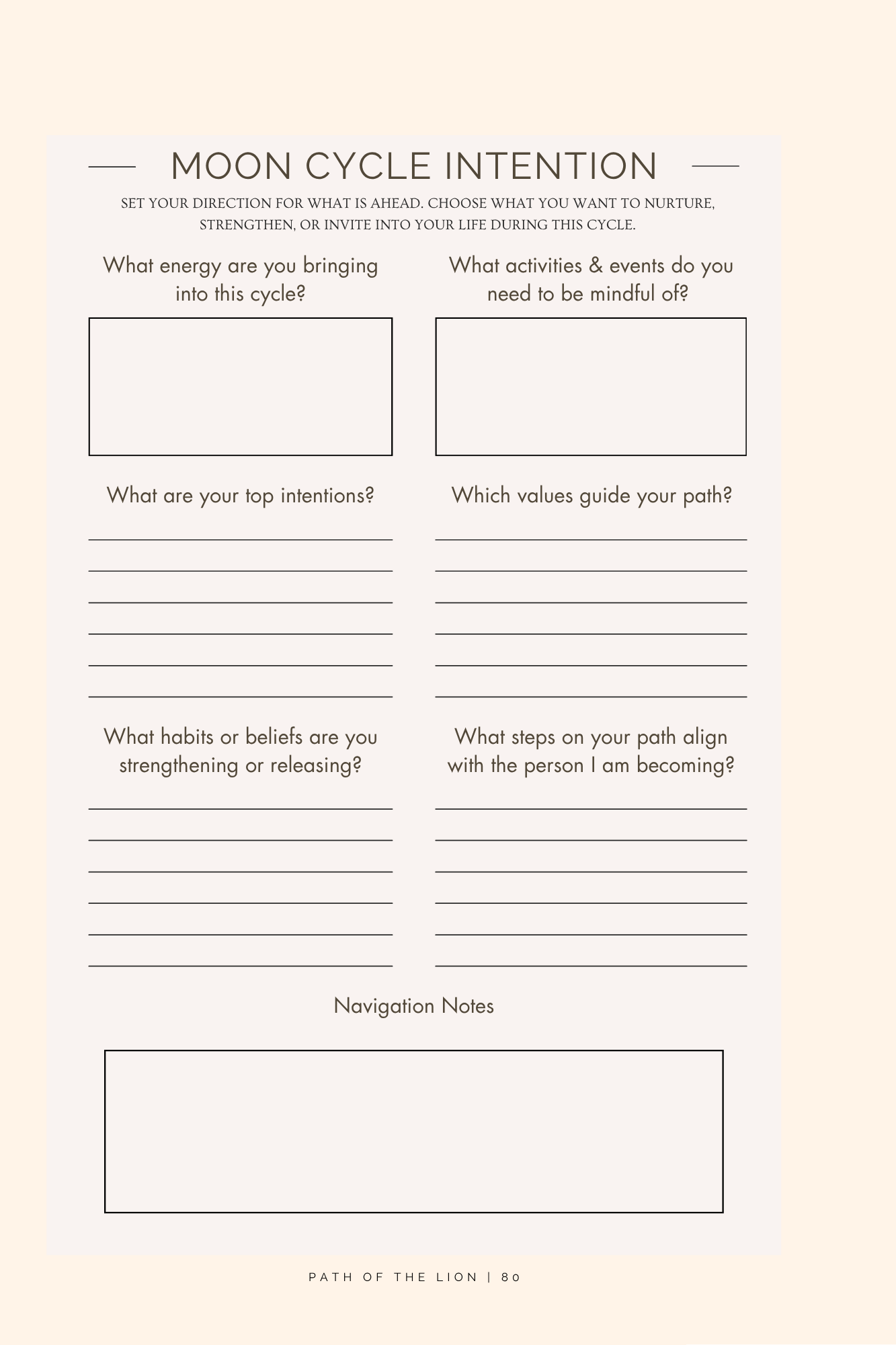 Path of the Lion: A Leo Reflection Journal