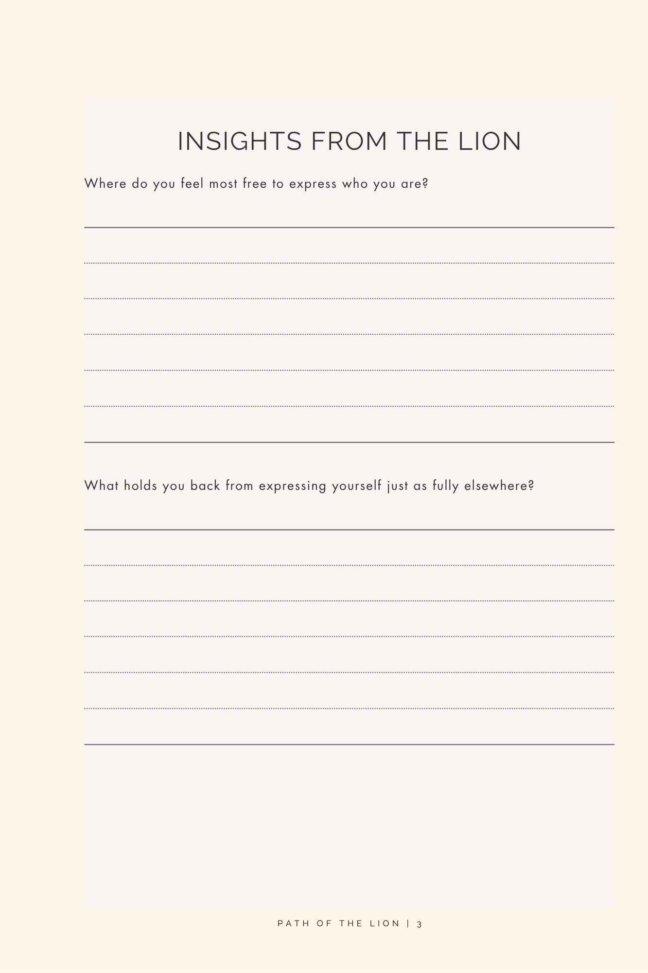 Path of the Lion: A Leo Reflection Journal