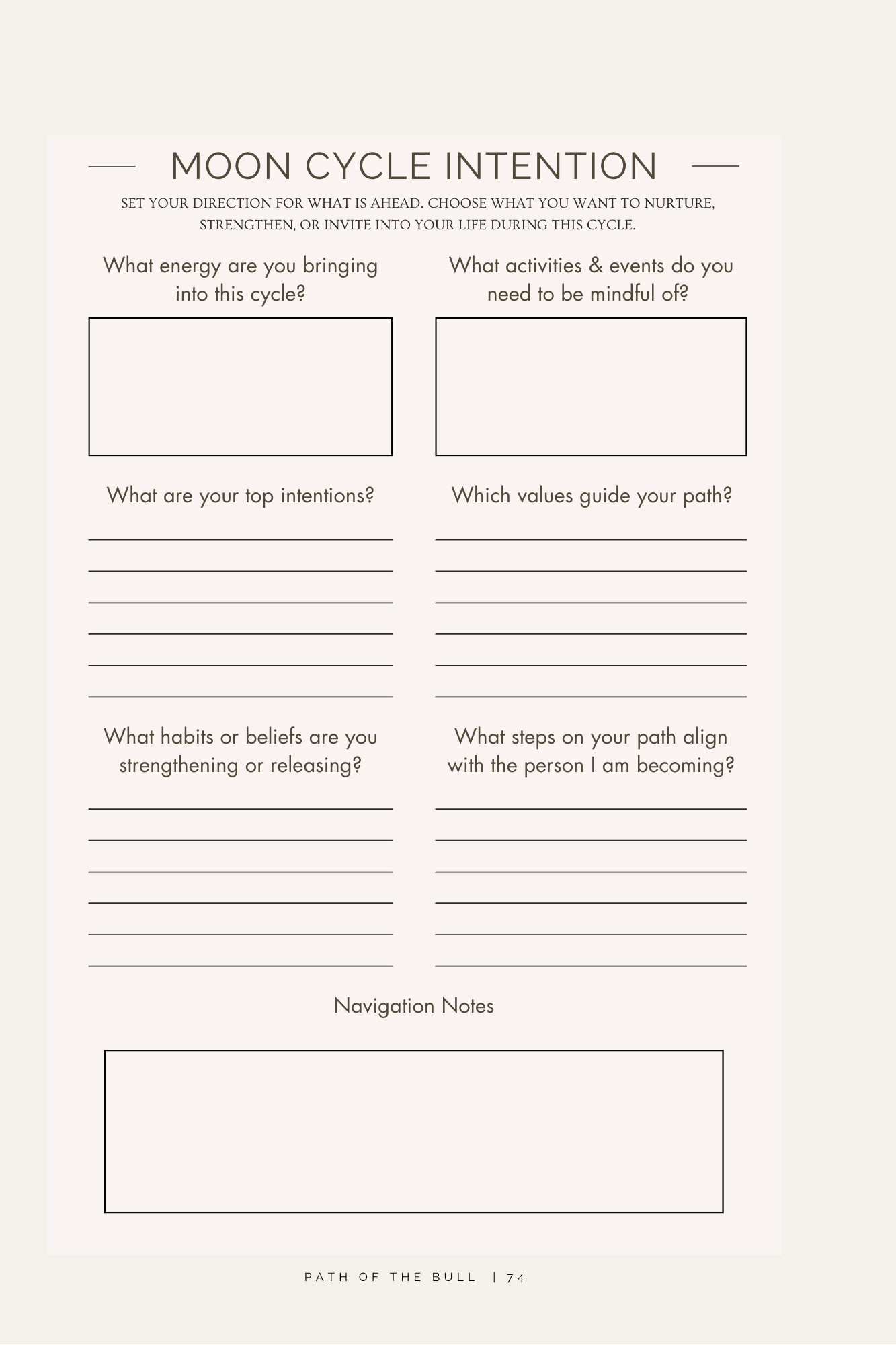 Path of the Bull: A Taurus Reflection Journal