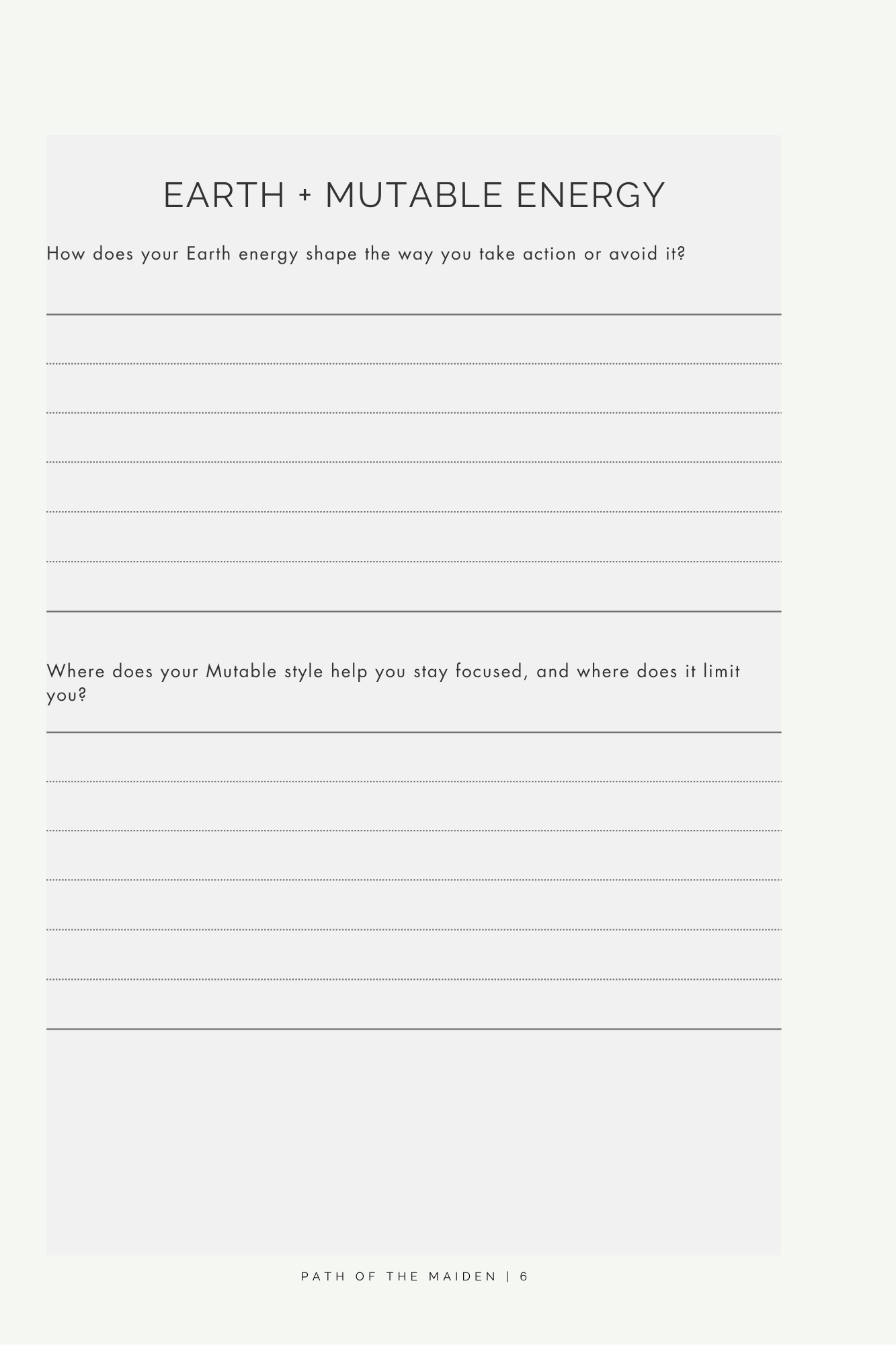 Path of the Maiden: A Virgo Reflection Journal